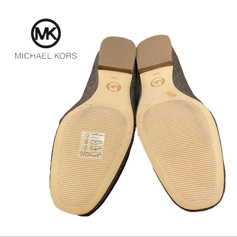 Michael Michael Kors Signature Snake Gold Chain Loafers Flats 7.5